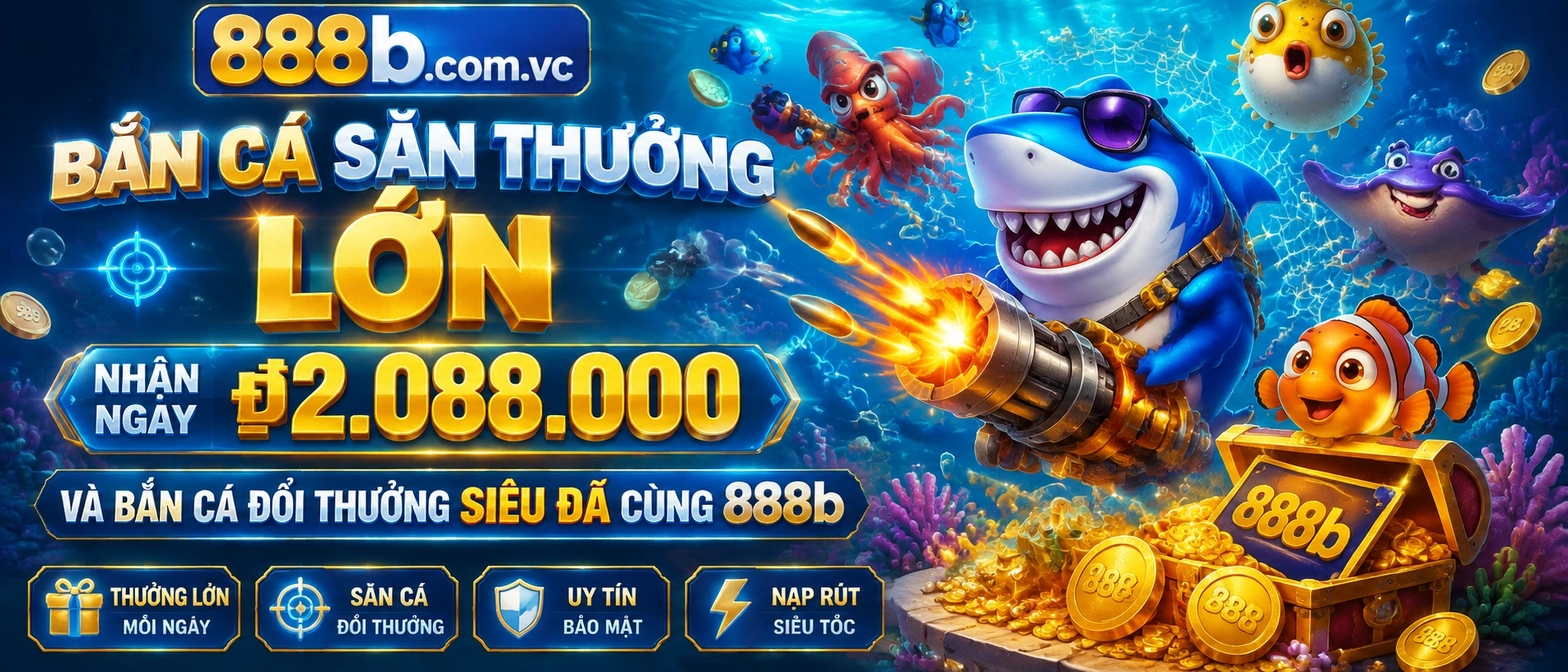 Giao diện trải nghiệm Bắn Cá với bàn chơi rõ ràng
