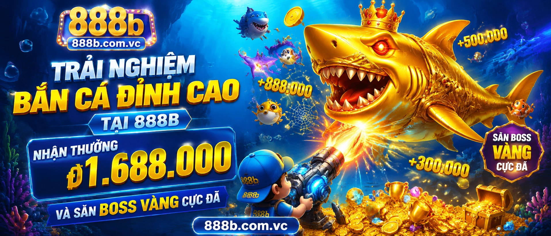 Giao diện Bắn Cá 888b trên mobile với chủ đề đại dương